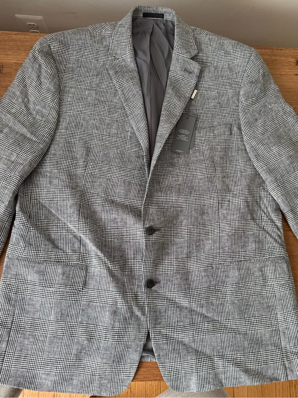 Michael Kors Black and Gray Glen Plaid Sport Coat